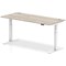 Air Height-Adjustable Desk, White Leg, 1800mm, Grey Oak
