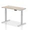 Air 1200mm Slim Rectangular Height-Adjustable Desk, Silver Leg, Grey Oak