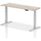 Air Height-Adjustable Slim Desk, Silver Leg, 1600mm, Grey Oak