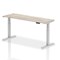 Air 1800mm Slim Rectangular Height-Adjustable Desk, Silver Leg, Grey Oak Air 1800mm Slim Rectangular Height-Adjustable Desk, Silver Leg, Grey Oak