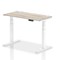 Air 1200mm Slim Rectangular Height-Adjustable Desk, White Leg, Grey Oak
