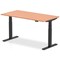 Air 1600mm Rectangular Height Adjustable Desk, Black Leg, Beech