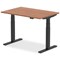 Air 1200mm Rectangular Height Adjustable Desk, Black Leg, Walnut