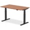 Air 1400mm Rectangular Height Adjustable Desk, Black Leg, Walnut