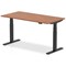 Air 1600mm Rectangular Height Adjustable Desk, Black Leg, Walnut