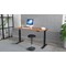 Air 1600mm Rectangular Height Adjustable Desk, Black Leg, Walnut