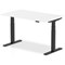 Air 1400mm Rectangular Height Adjustable Desk, Black Leg, White Air 1400mm Rectangular Height Adjustable Desk, Black Leg, White