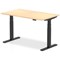 Air 1400mm Rectangular Height Adjustable Desk, Black Leg, Maple