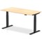 Air 1600mm Rectangular Height Adjustable Desk, Black Leg, Maple
