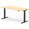 Air 1800mm Rectangular Height Adjustable Desk, Black Leg, Maple