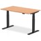 Air 1400mm Rectangular Height Adjustable Desk, Black Leg, Oak
