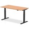 Air 1600mm Rectangular Height Adjustable Desk, Black Leg, Oak