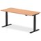 Air 1800mm Rectangular Height Adjustable Desk, Black Leg, Oak