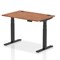 Air 1200mm Rectangular Height-Adjustable Desk, Black Leg, Walnut