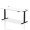 Air Height-Adjustable Desk, Black Leg, 1800mm, White