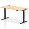 Air 1600mm Rectangular Height-Adjustable Desk, Black Leg, Maple