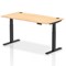 Air Height-Adjustable Desk, Black Leg, 1600mm, Maple