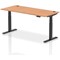 Air 1800mm Rectangular Height-Adjustable Desk, Black Leg, Oak