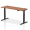 Air Height-Adjustable Slim Desk, Black Leg, 1600mm, Walnut