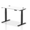 Air Height-Adjustable Slim Desk, Black Leg, 1200mm, White