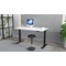 Air 1400mm Slim Rectangular Height-Adjustable Desk, Black Leg, White