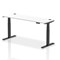 Air Height-Adjustable Slim Desk, Black Leg, 1800mm, White