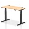 Air 1200mm Slim Rectangular Height-Adjustable Desk, Black Leg, Maple