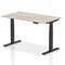 Air 1400mm Rectangular Height Adjustable Desk, Black Leg, Grey Oak