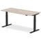 Air 1800mm Rectangular Height Adjustable Desk, Black Leg, Grey Oak