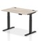 Air Height-Adjustable Desk, Black Leg, 1200mm, Grey Oak