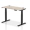 Air Height-Adjustable Slim Desk, Black Leg, 1200mm, Grey Oak