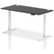 Air Height-Adjustable Desk, White Leg, 1600mm, Black