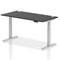 Air Height-Adjustable Desk, Silver Leg, 1600mm, Black