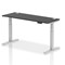 Air Height-Adjustable Slim Desk, Silver Leg, 1600mm, Black