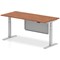 Air Modesty 1800mm Rectangular Height Adjustable Desk, Silver Leg & Modesty Panel, Walnut