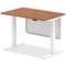 Air Modesty 1200mm Rectangular Height Adjustable Desk, White Leg & Modesty Panel, Walnut