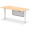 Air Modesty 1800mm Rectangular Height Adjustable Desk, White Leg & Modesty Panel, Maple