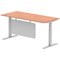 Air Modesty 1800mm Rectangular Cable Port Height Adjustable Desk, Silver Leg & Modesty Panel, Beech Air Modesty 1800mm Rectangular Cable Port Height Adjustable Desk, Silver Leg & Modesty Panel, Beech