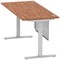 Air Modesty 1800mm Rectangular Cable Port Height Adjustable Desk, Silver Leg & Modesty Panel, Walnut