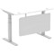Air Modesty 1200mm Rectangular Cable Port Height Adjustable Desk, Silver Leg & Modesty Panel, White