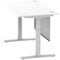 Air Modesty 1400mm Rectangular Cable Port Height Adjustable Desk, Silver Leg & Modesty Panel, White Air Modesty 1400mm Rectangular Cable Port Height Adjustable Desk, Silver Leg & Modesty Panel, White