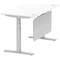 Air Modesty 1400mm Rectangular Cable Port Height Adjustable Desk, Silver Leg & Modesty Panel, White Air Modesty 1400mm Rectangular Cable Port Height Adjustable Desk, Silver Leg & Modesty Panel, White