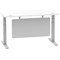 Air Modesty 1400mm Rectangular Cable Port Height Adjustable Desk, Silver Leg & Modesty Panel, White Air Modesty 1400mm Rectangular Cable Port Height Adjustable Desk, Silver Leg & Modesty Panel, White