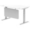 Air Modesty 1400mm Rectangular Cable Port Height Adjustable Desk, Silver Leg & Modesty Panel, White Air Modesty 1400mm Rectangular Cable Port Height Adjustable Desk, Silver Leg & Modesty Panel, White