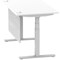 Air Modesty 1400mm Rectangular Cable Port Height Adjustable Desk, Silver Leg & Modesty Panel, White Air Modesty 1400mm Rectangular Cable Port Height Adjustable Desk, Silver Leg & Modesty Panel, White