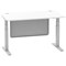 Air Modesty 1400mm Rectangular Cable Port Height Adjustable Desk, Silver Leg & Modesty Panel, White Air Modesty 1400mm Rectangular Cable Port Height Adjustable Desk, Silver Leg & Modesty Panel, White