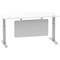 Air Modesty 1600mm Rectangular Cable Port Height Adjustable Desk, Silver Leg & Modesty Panel, White