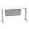 Air Modesty 1600mm Rectangular Cable Port Height Adjustable Desk, Silver Leg & Modesty Panel, White