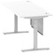 Air Modesty 1800mm Rectangular Cable Port Height Adjustable Desk, Silver Leg & Modesty Panel, White