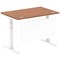 Air Modesty 1200mm Rectangular Cable Port Height Adjustable Desk, White Leg & Modesty Panel, Walnut
